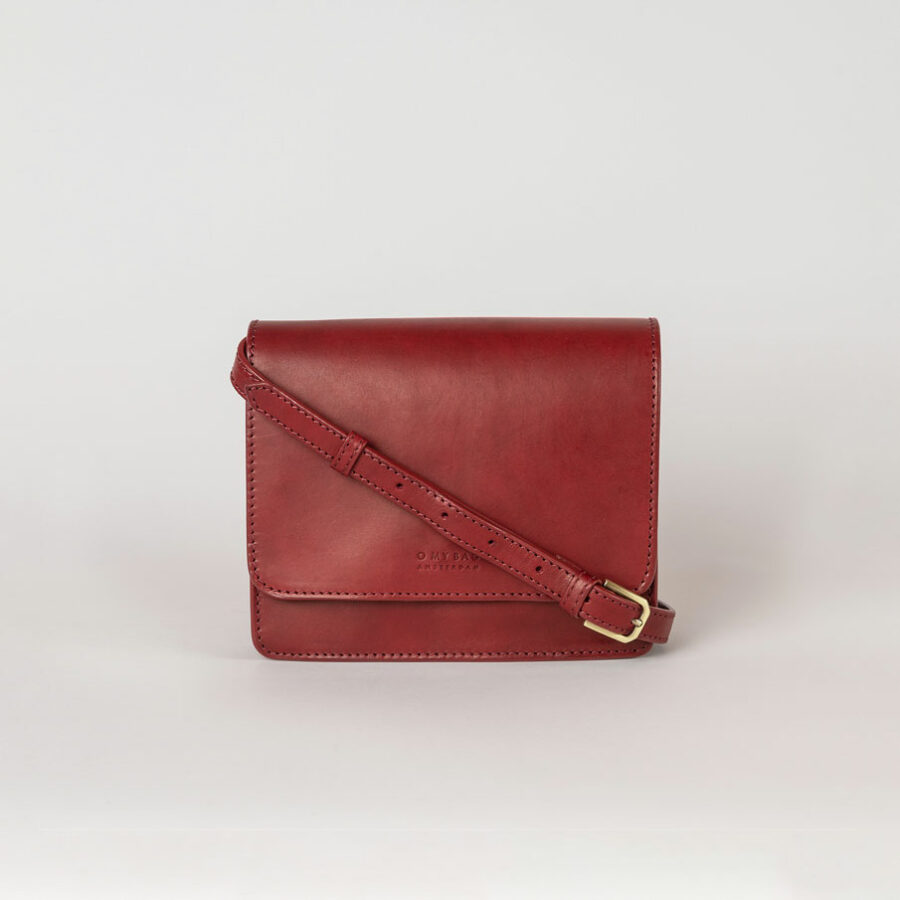 O My Bag - Handväska Audrey Mini, Ruby/Checkered Strap - Bild 3