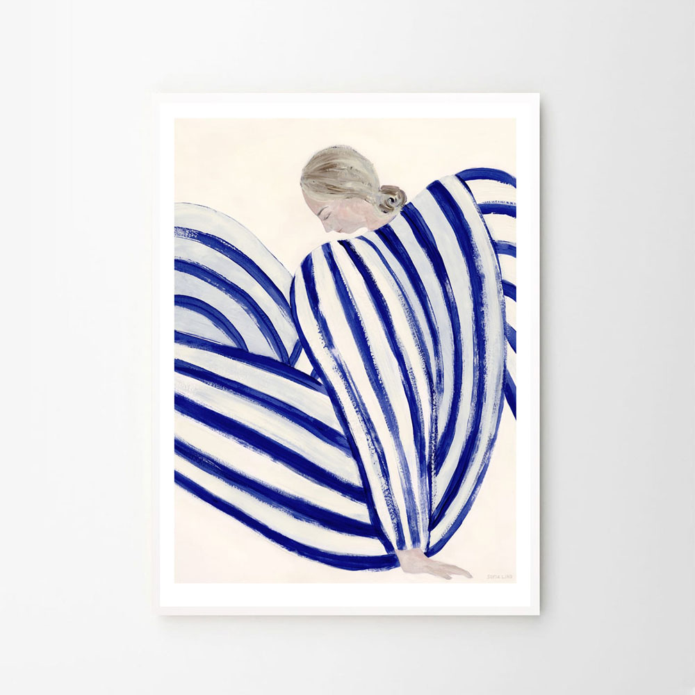 Sofia Lind, Blue Stripe At Concorde 50x70 cm