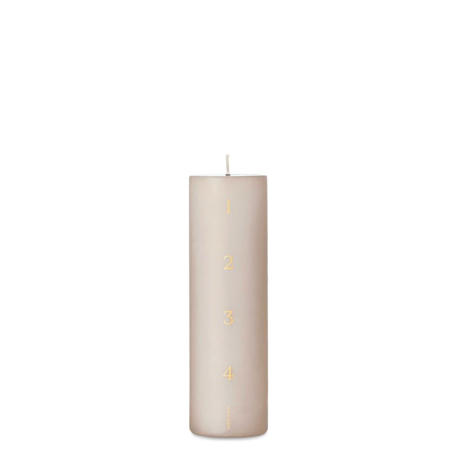Ester & Erik - Kalenderljus 1 2 3 4  Linnegrå 20 cm