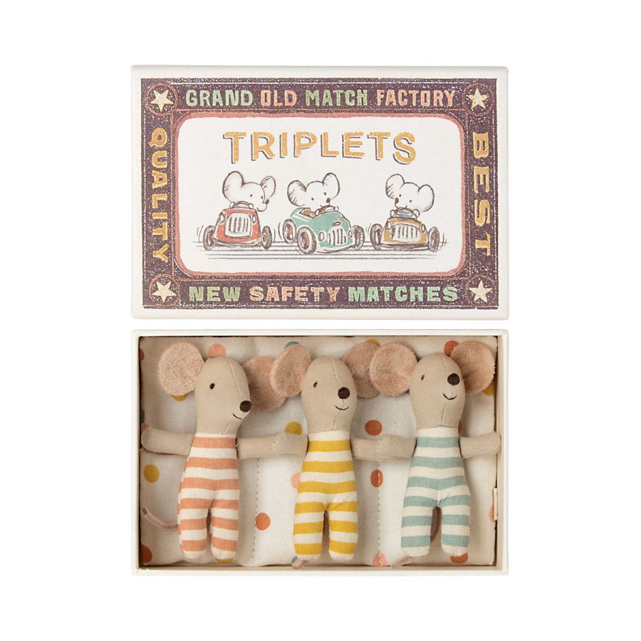 Maileg - Triplets, Baby mice in matchbox