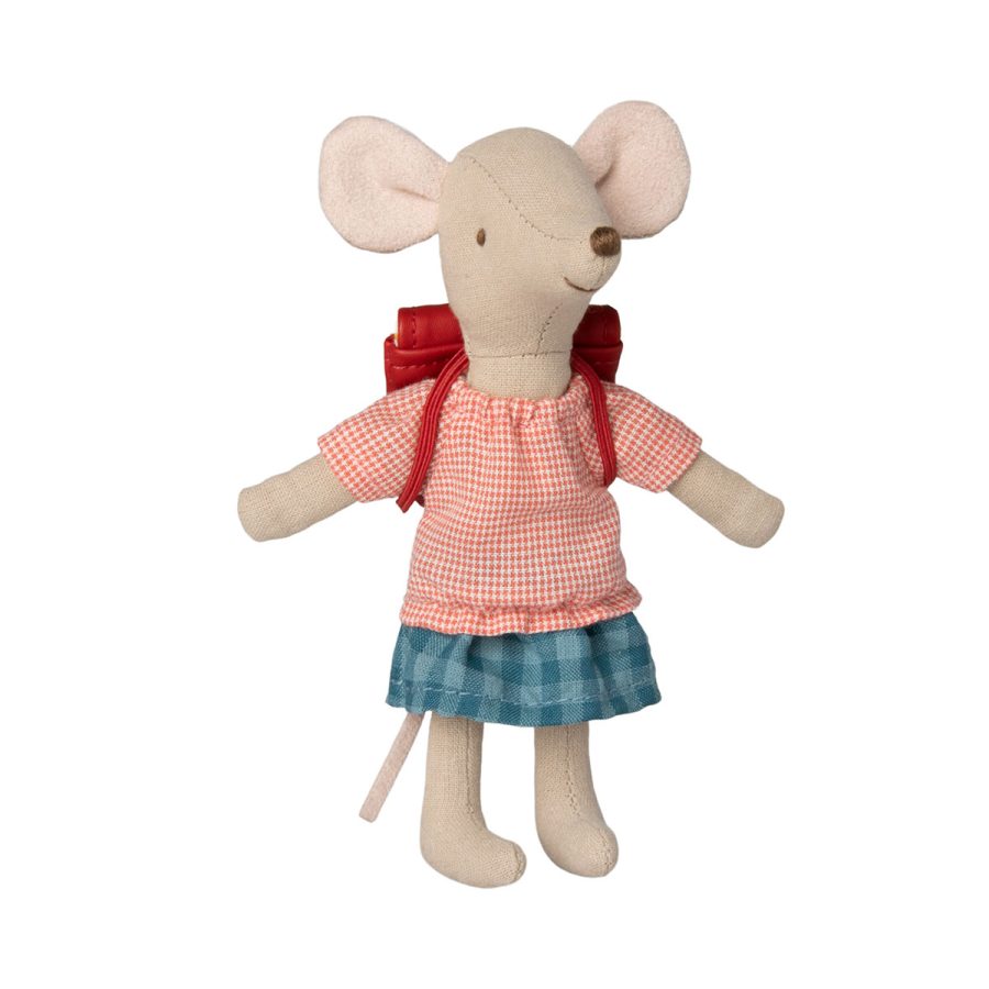 Maileg - Tricycle mouse, Big sister with bag  - Red