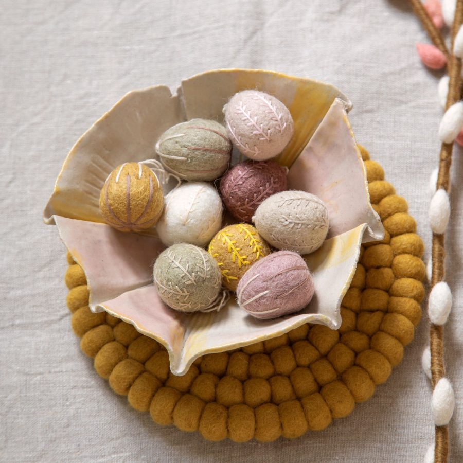 Gry & Sif - Eggs - Eggs Rose with Garland Embroidery 3-pack - Bild 2