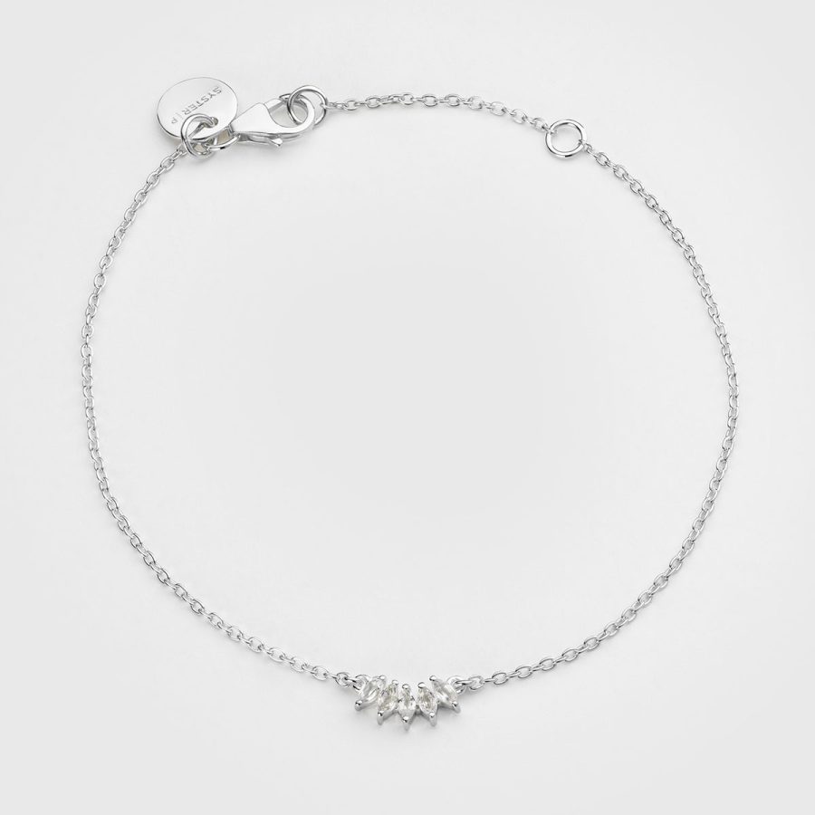 Syster P - Armband Theodora, Silver White Topaz