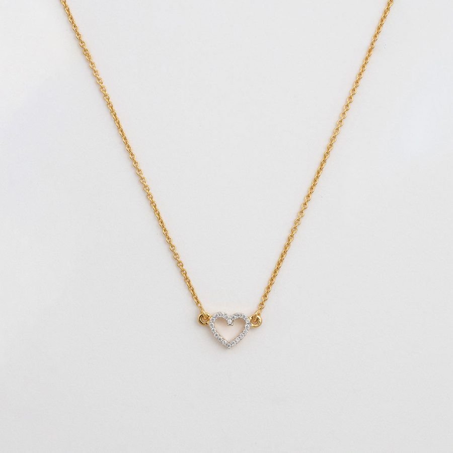 Syster P - Halsband Snap Stone Heart Guld Crystal - Bild 3