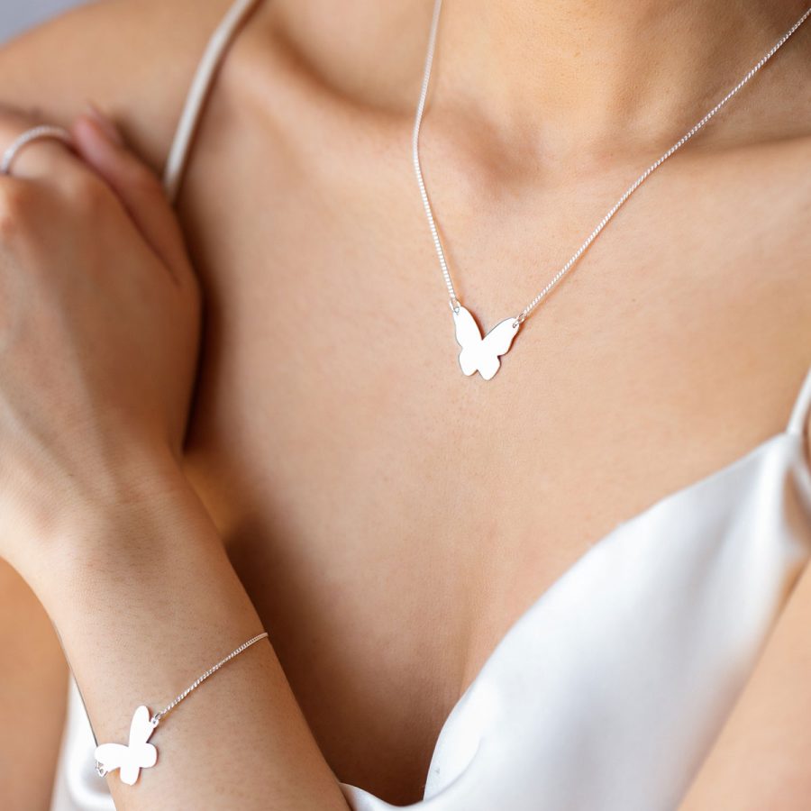 Syster P - Halsband Butterfly Love Silver - Bild 3