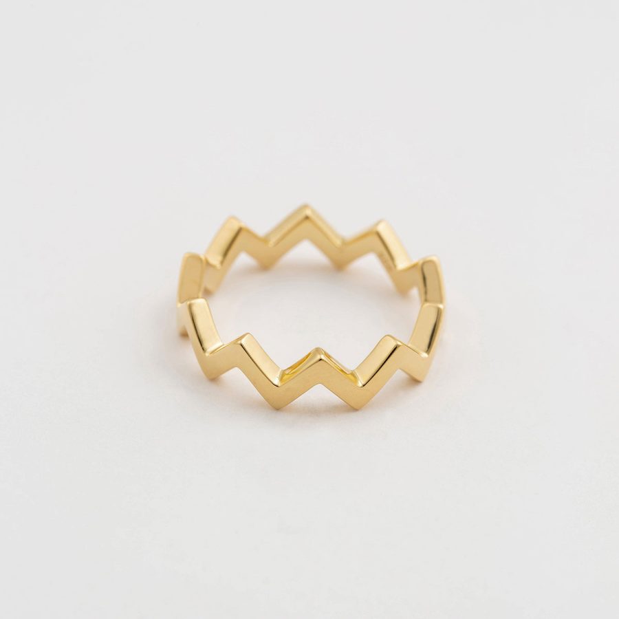 Syster P - Ring Strict Plain ZigZag Guld