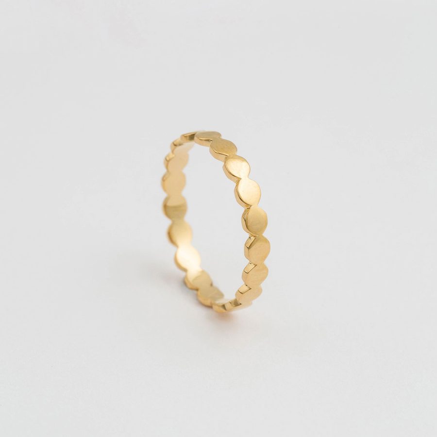 Syster P - Ring Beaches Flat Dots Guld