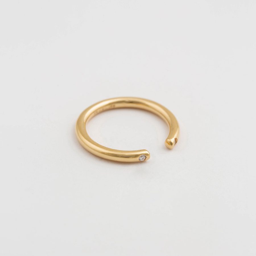 Syster P - Ring Tiny Open Sparkle Guld