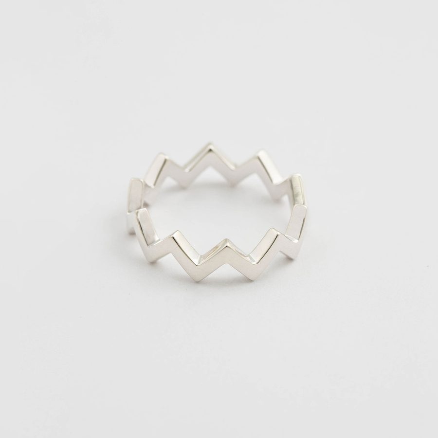 Syster P - Ring Strict Plain ZigZag Silver