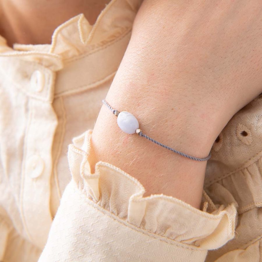 A Beautiful Story - Armband Gemstone Blå Agate