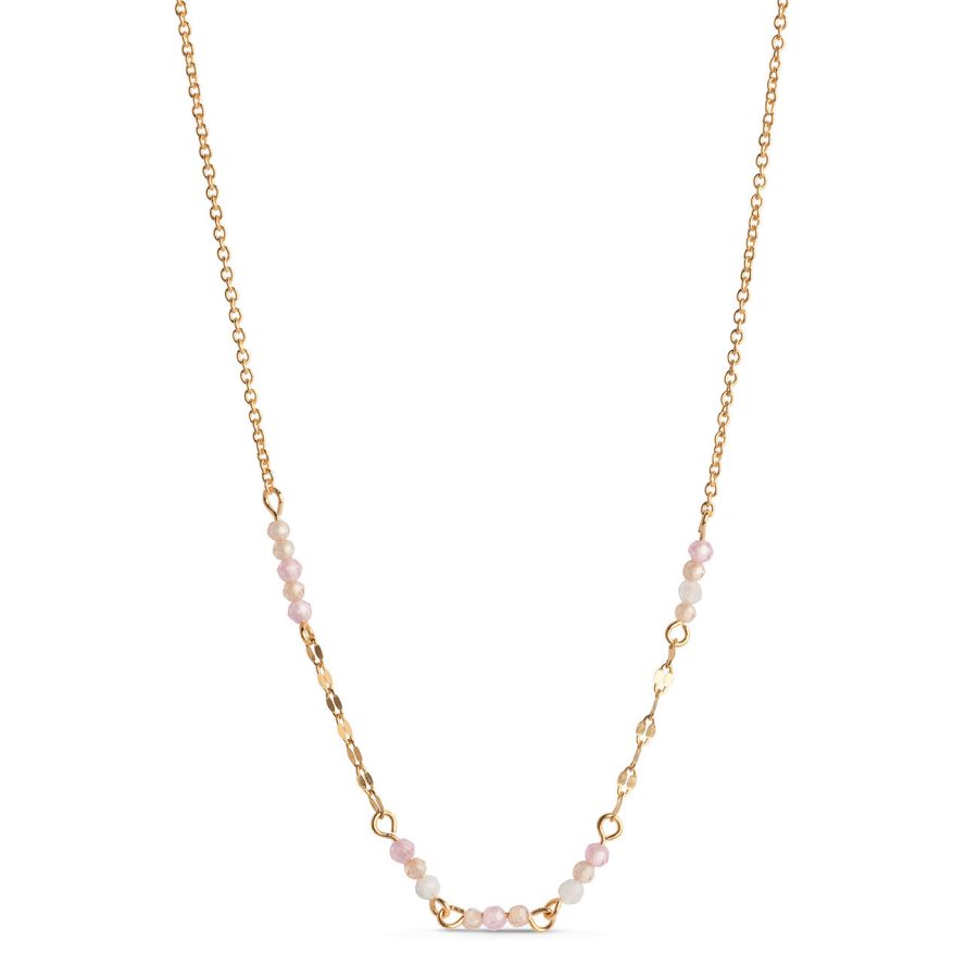 Enamel Copenhagen - Halsband Claire Moonstone Rose Pink Light Champagne