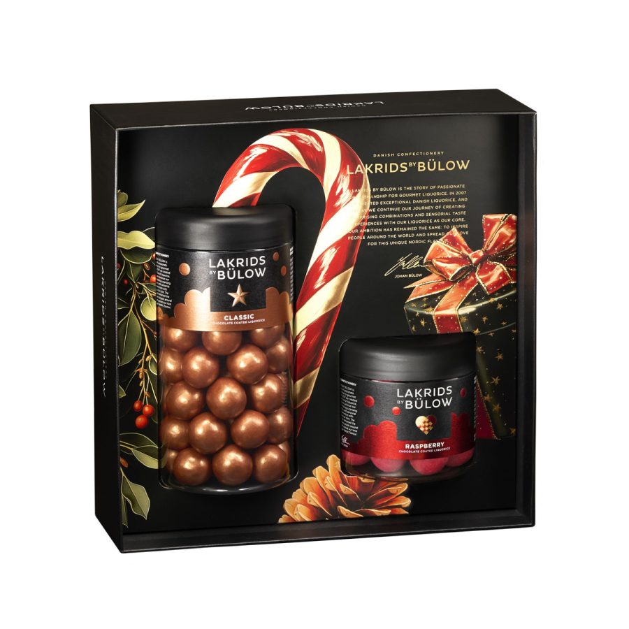 Lakrids by Bülow - Black Box Reg Classic Caramel /  Small Crispy Raspberry 385 g