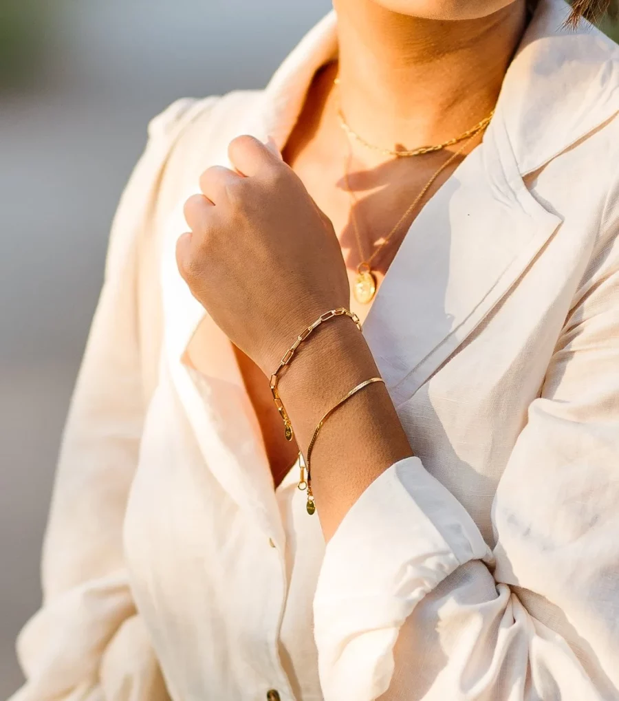 Syster P - Armband Herringbone Guld ML - Bild 2