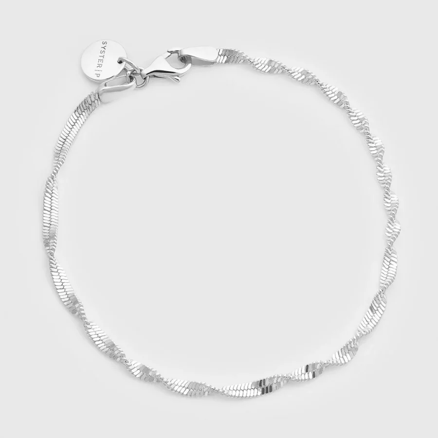 Syster P - Armband Herringbone Twisted Silver