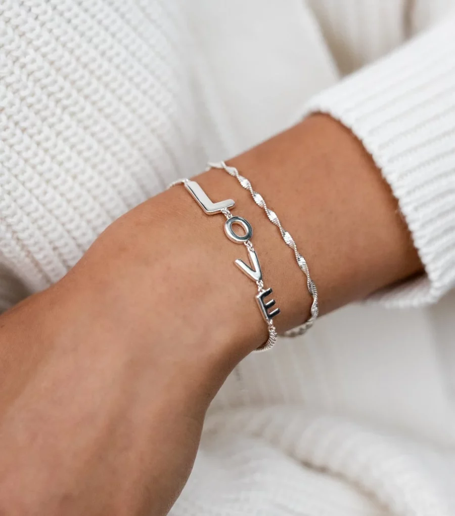 Syster P - Armband Herringbone Twisted Silver - Bild 2
