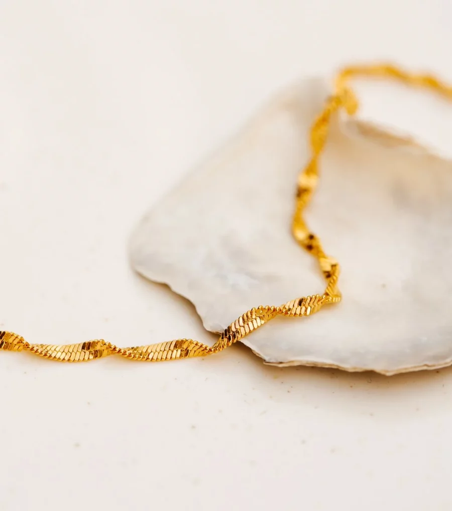 Syster P - Halsband Herringbone Twisted Guld - Bild 2