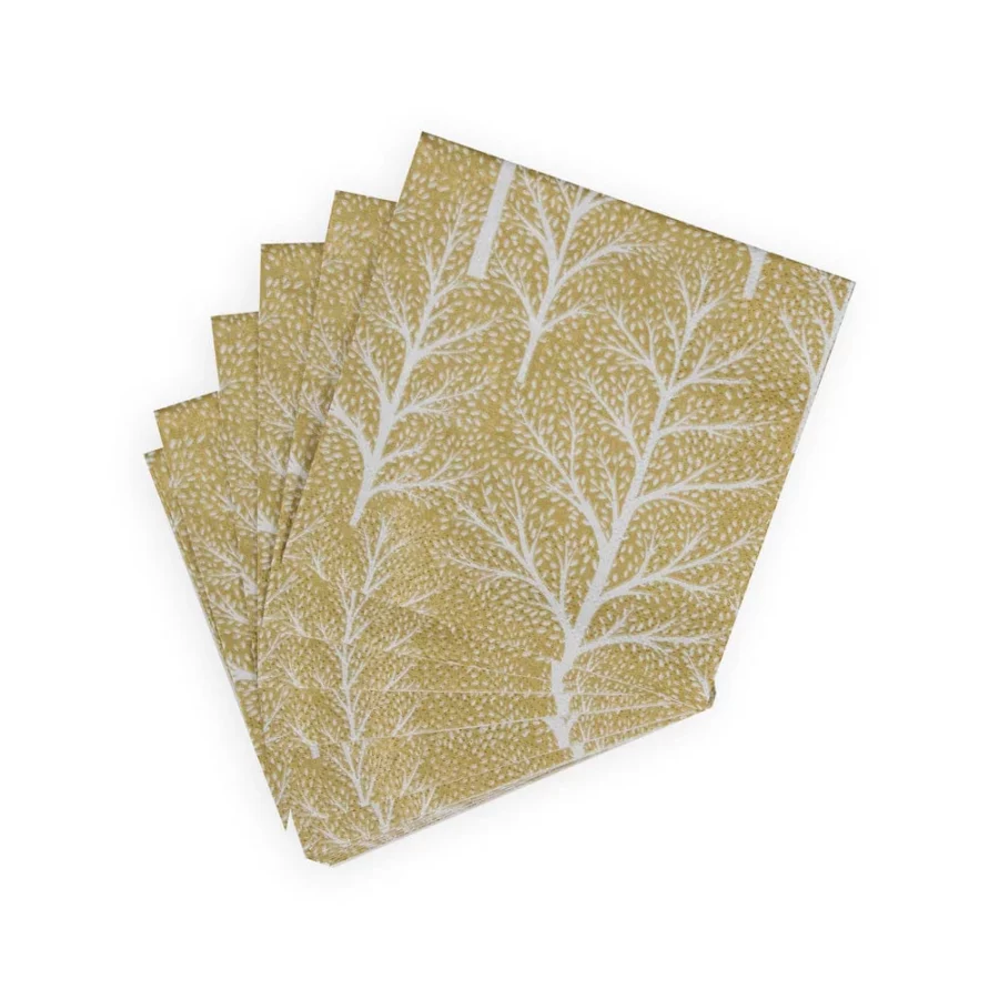 Caspari - Gold/White Winter Trees, 25 x 25 cm