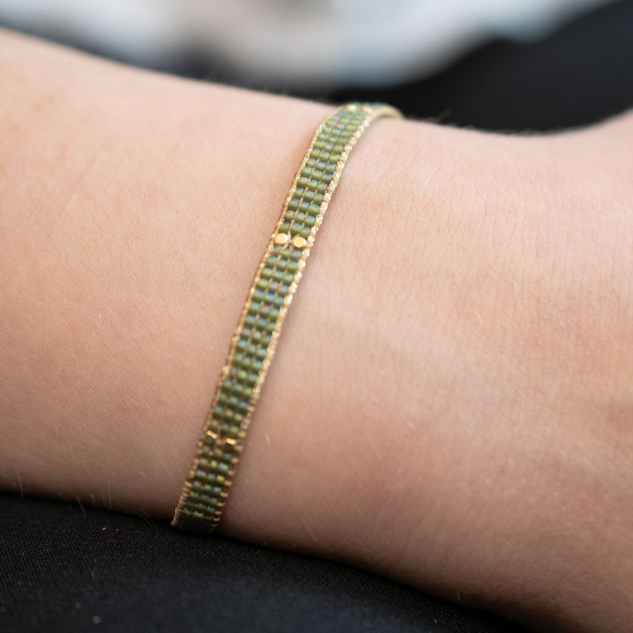 IBU Jewels - Armband Jill Solid Root Bamboo Green