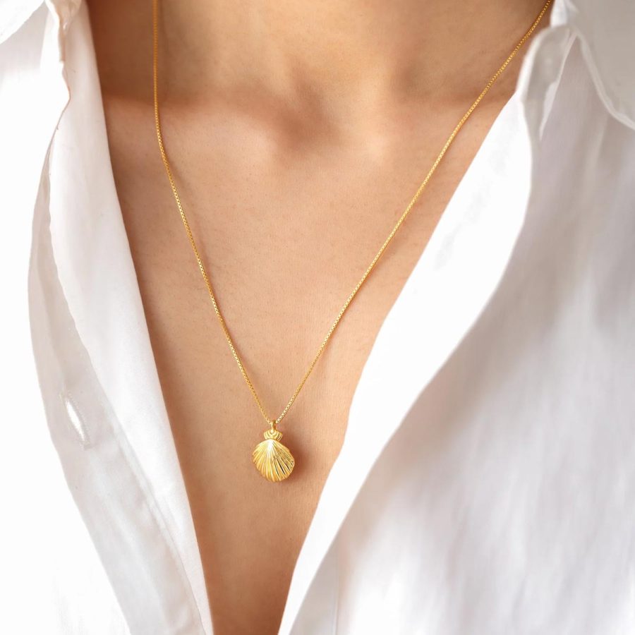 Syster P - Beaches Shell Halsband Guld