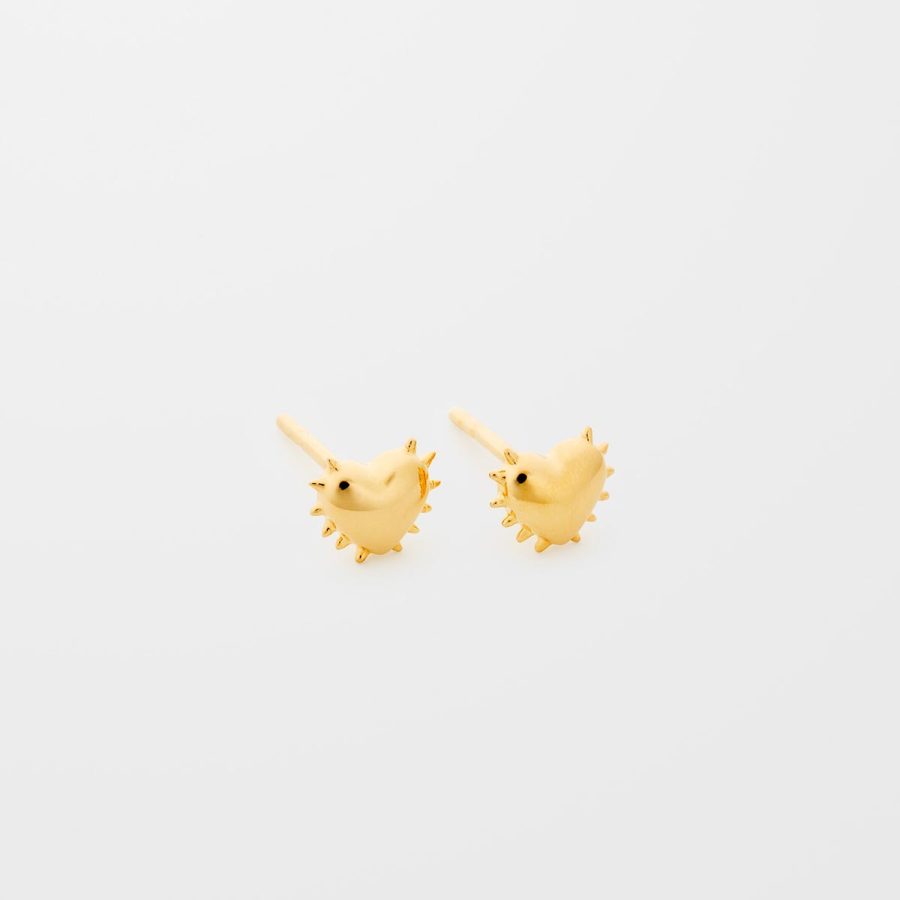 Syster P - True Love Spike Heart Stud Earrings Gold