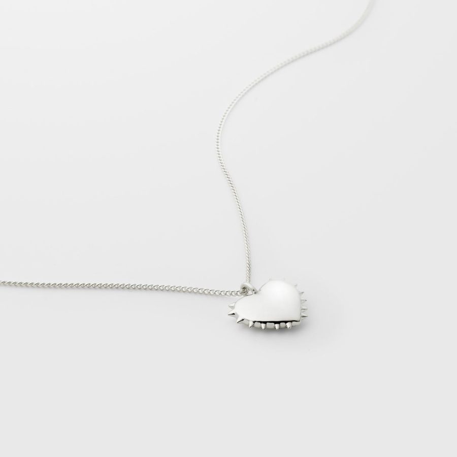 Syster P - True Love Spike Heart Necklace Silver