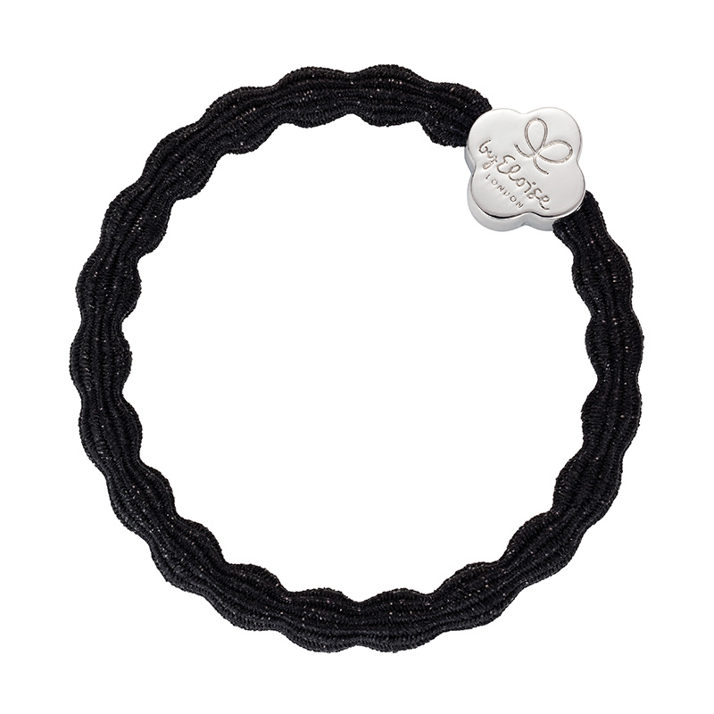 ByEloise London - Metallic Silver Quatrefoil Black
