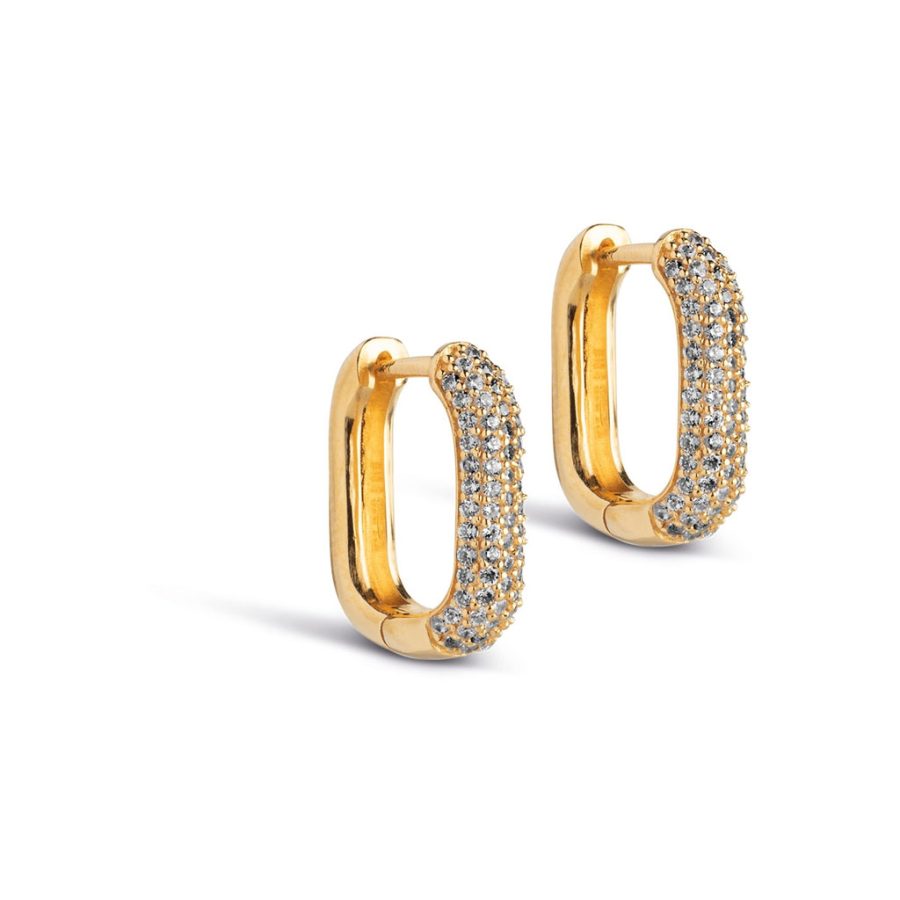 Enamel Copenhagen - Hoops Sparkling Square 15 mm Guld