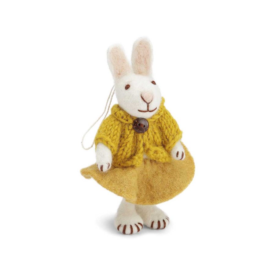Gry & Sif - White Bunny with Ochre Skirt & Jacket
