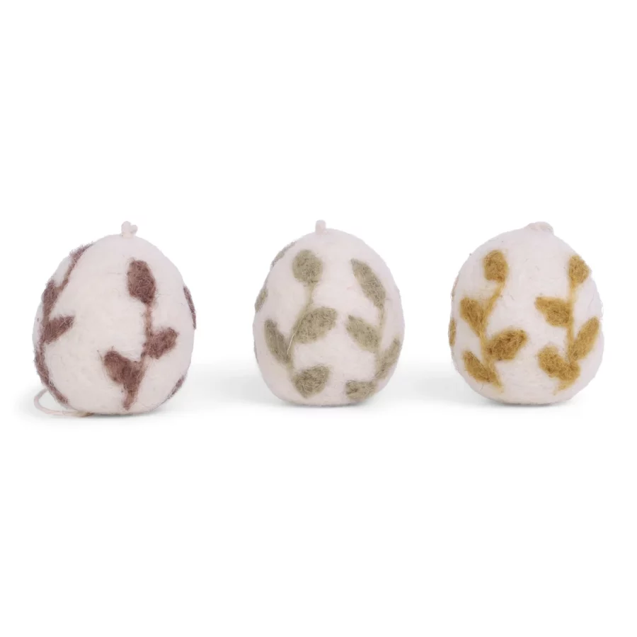 Gry & Sif - Eggs with Leaves Set of 3