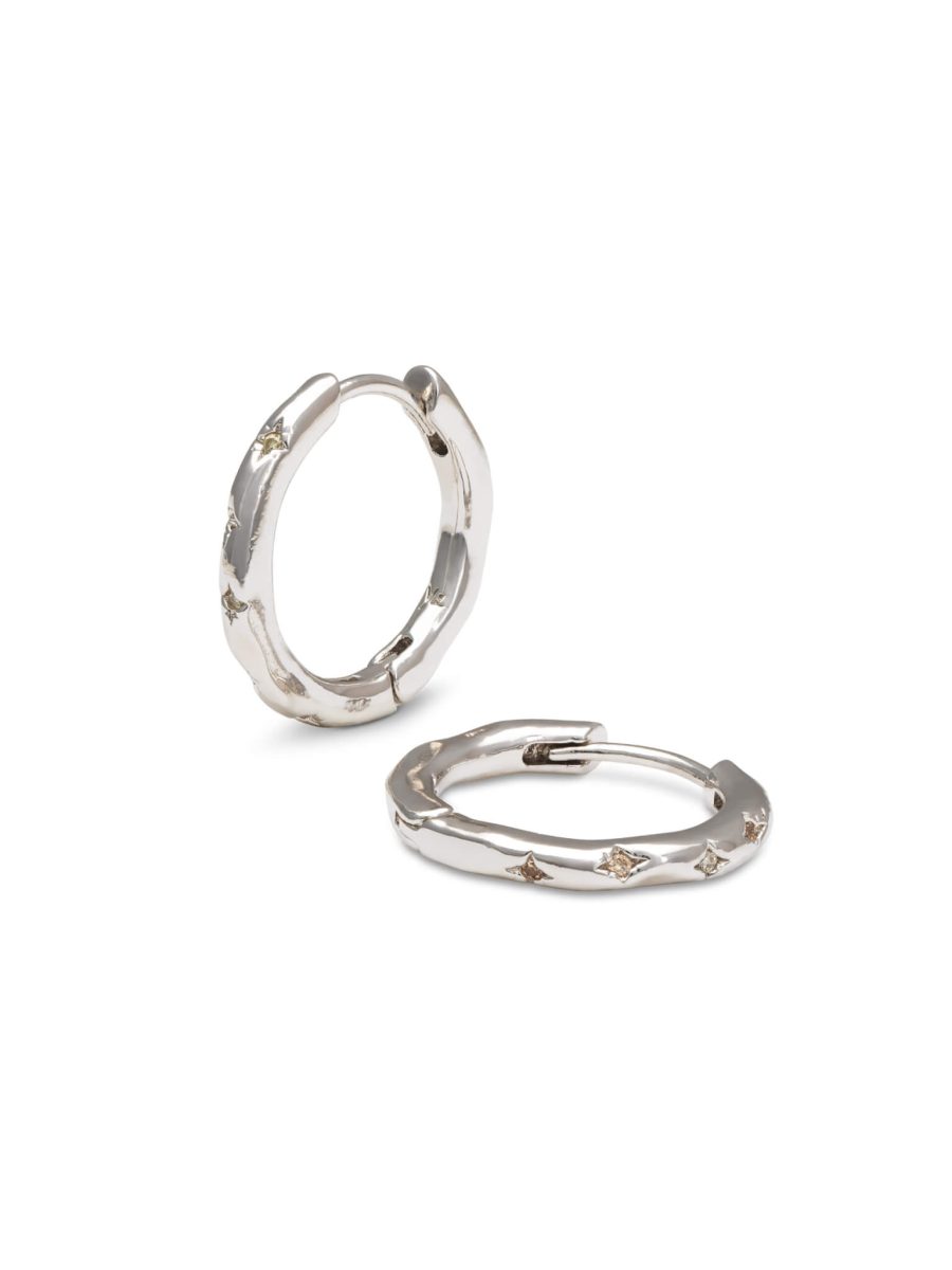 Ylva Li - Örhänge Petite Bertha Silver Light Champagne
