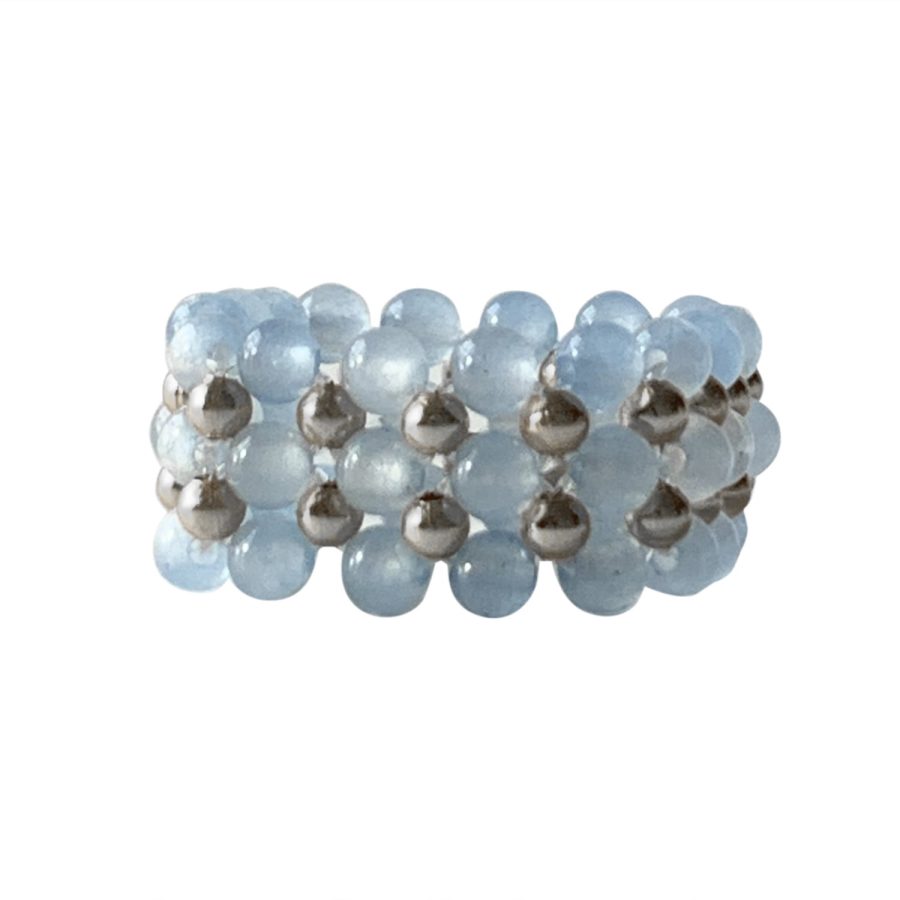 IBU - Ring Lace Stone, Blue Chalcedony