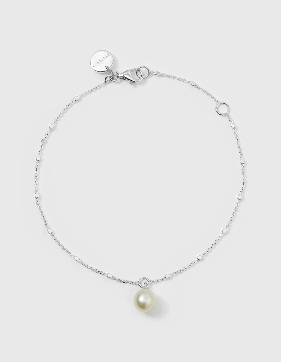 Syster P - Armband Treasure Single Pearl Silver