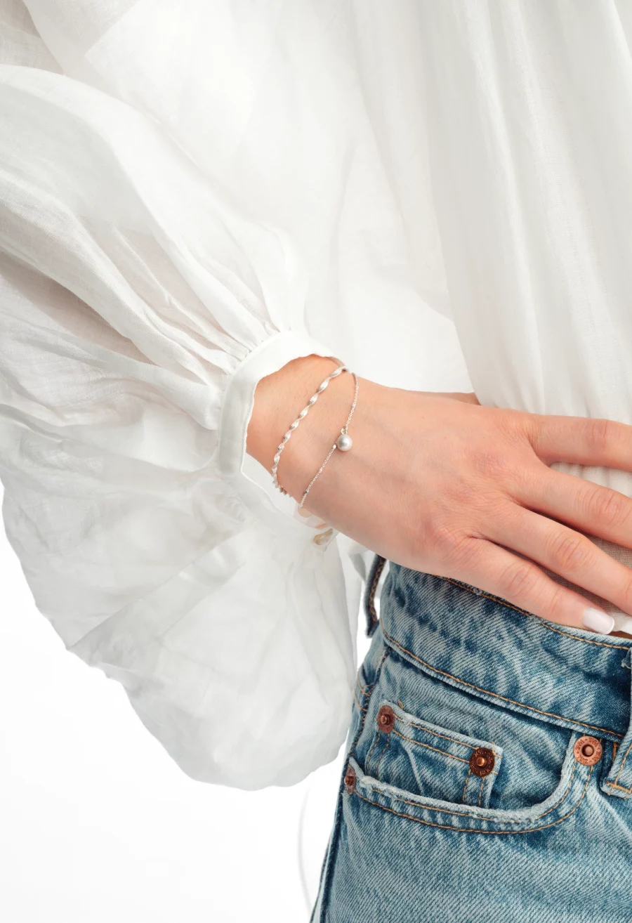 Syster P - Armband Treasure Single Pearl Silver - Bild 2