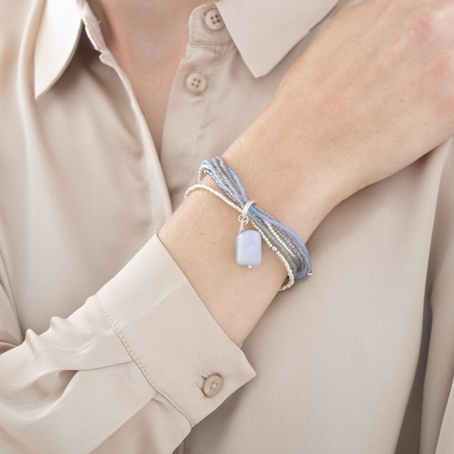 A Beautiful Story - Armband Nirmala Blue Lace Agate Silver - Bild 2