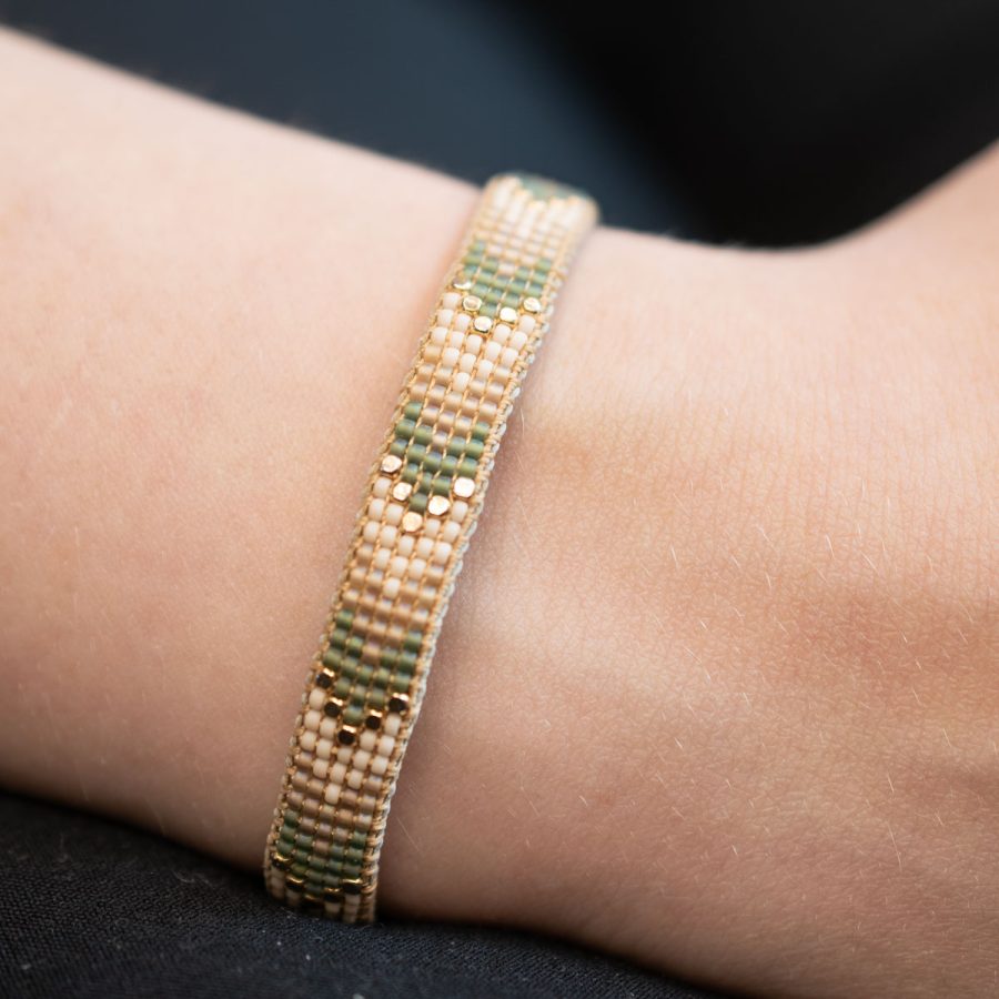 IBU Jewels - Armband Arrow Cream/Coffee/Bamboo