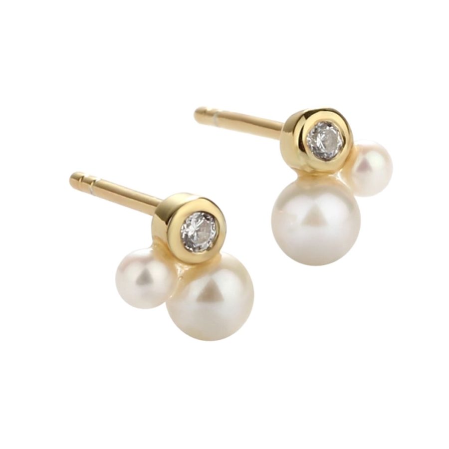 Aqua Dulce - Örhängen Pretty Pearl Petite Guld