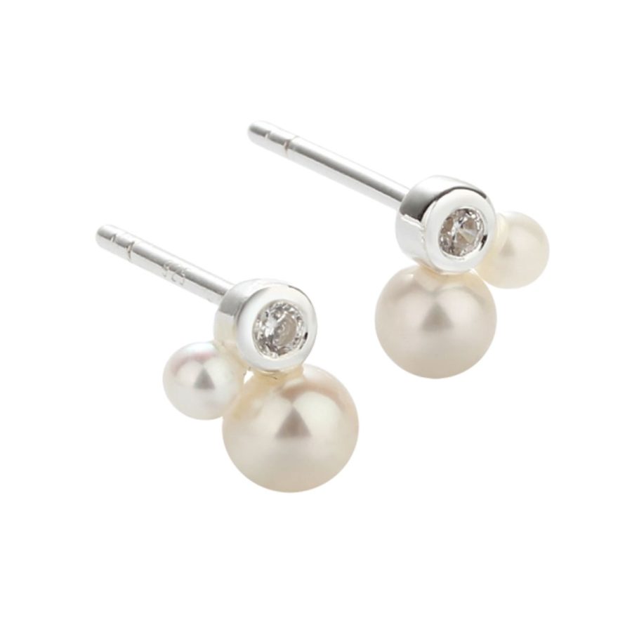 Aqua Dulce - Örhängen Pretty Pearl Petite Silver