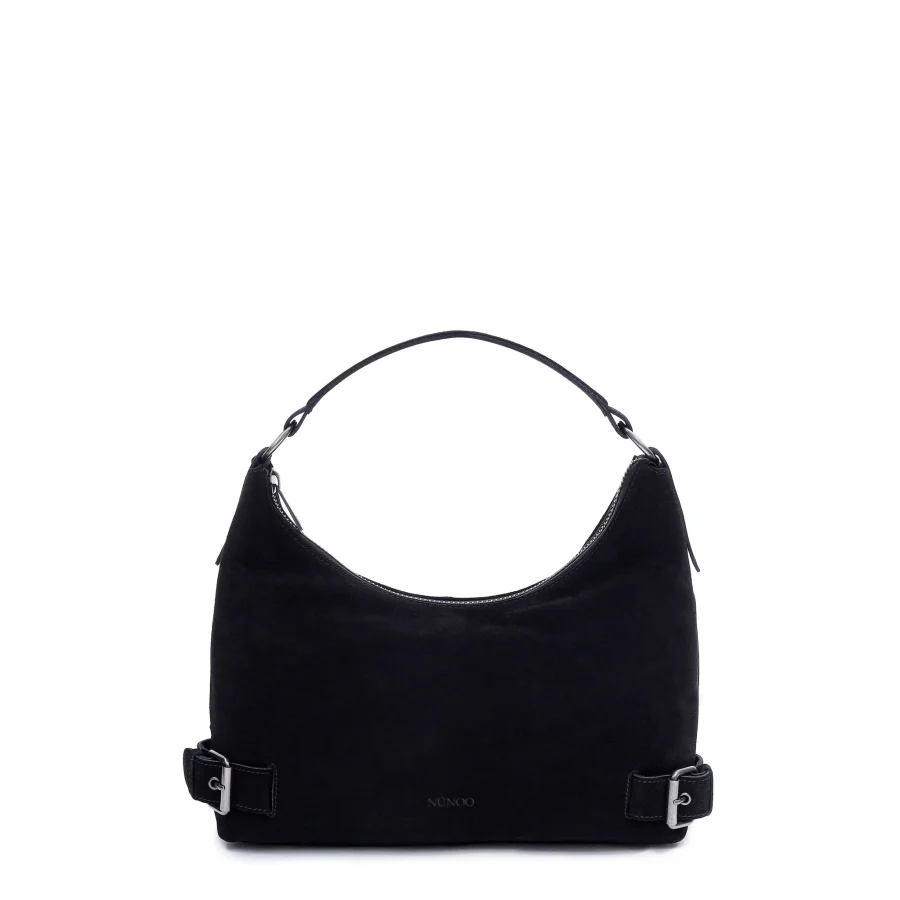 Nunoo - Handväska Rio Suede Black w. Antique Silver