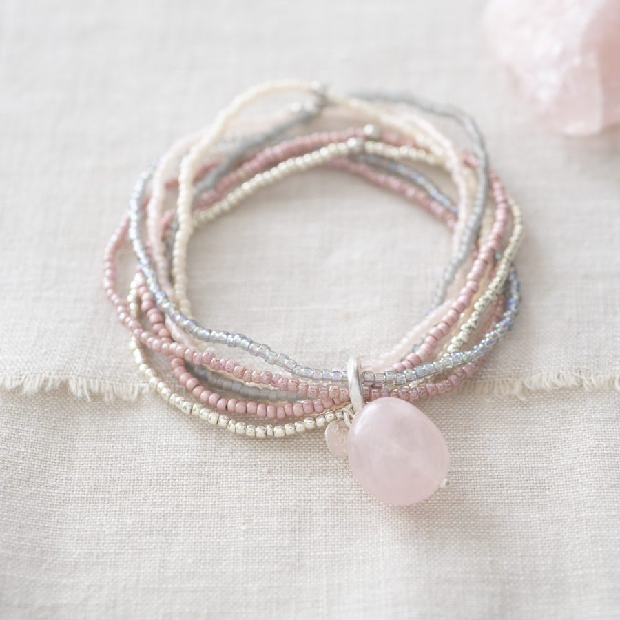 A Beautiful Story - Armband Nirmala Rose Quartz Silver