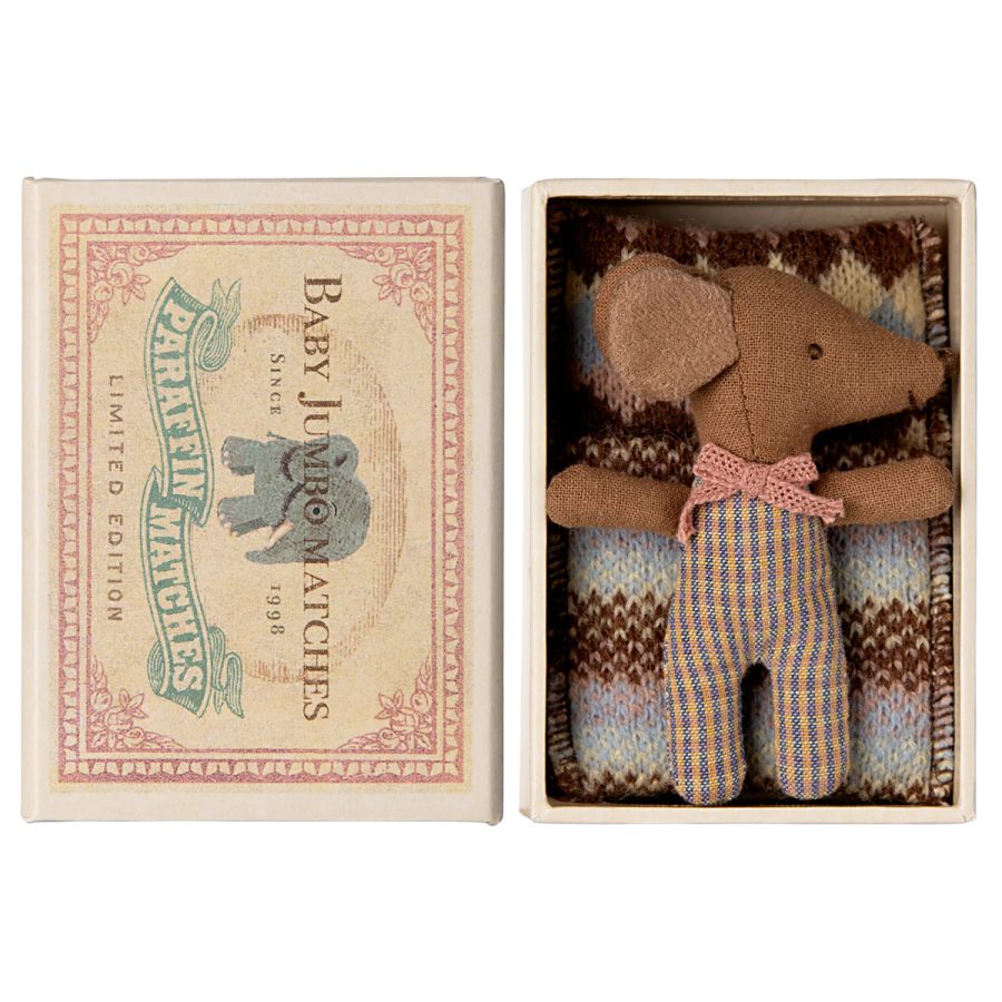 Maileg - Sleepy wakey baby mouse in matchbox - Rose