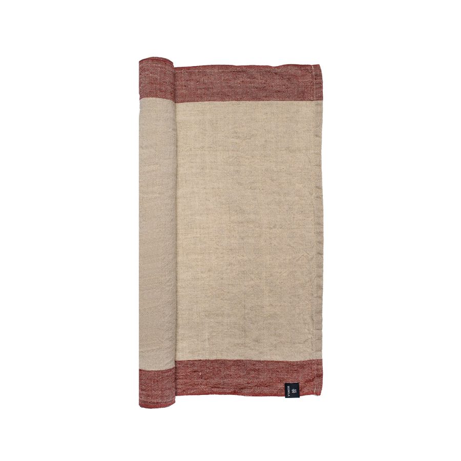 Himla - Löpare Randolf lingonberry/natural 45x140 cm