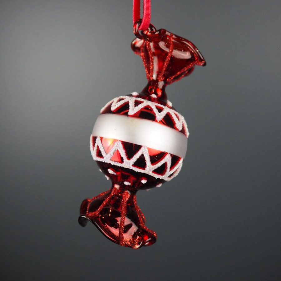 Filipiniana - Julgranskula Candy Rund Röd