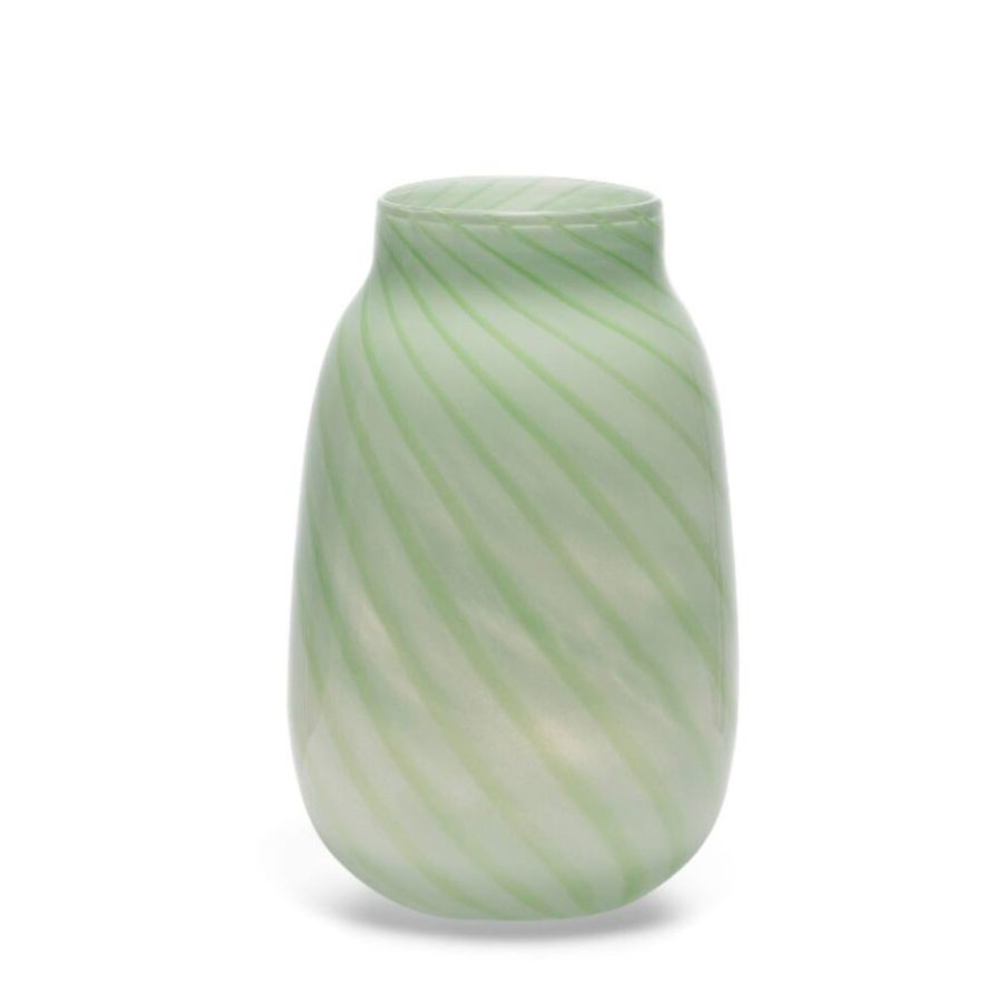 Glasvas Stripes Green 27.5 cm