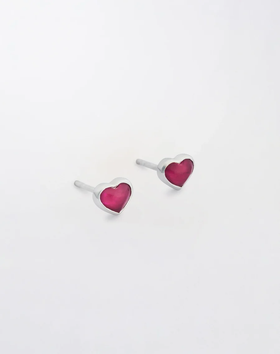 Syster P - La La Love Stud Örhängen Silver, Pink Quartz
