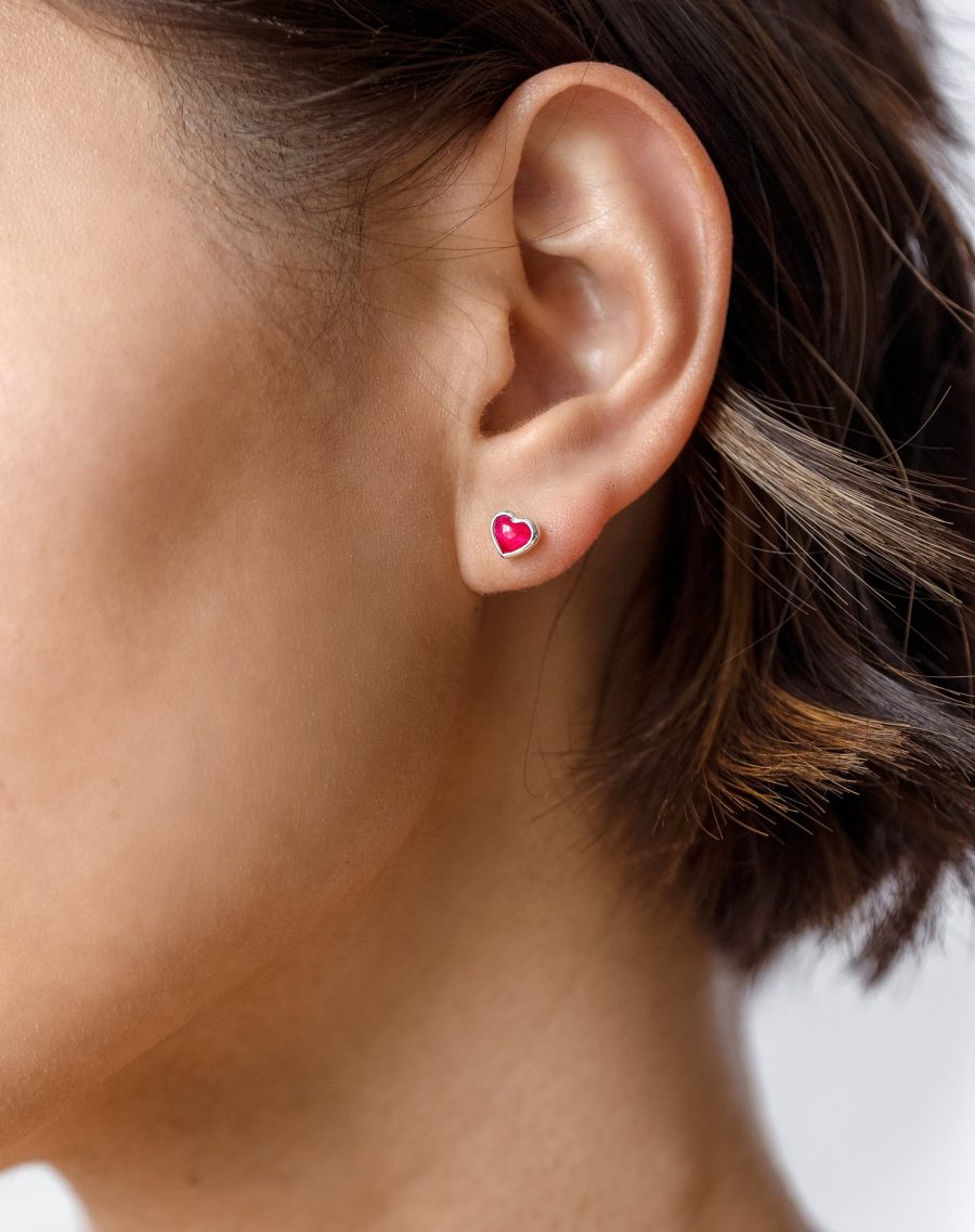 Syster P - La La Love Stud Örhängen Silver, Pink Quartz - Bild 2