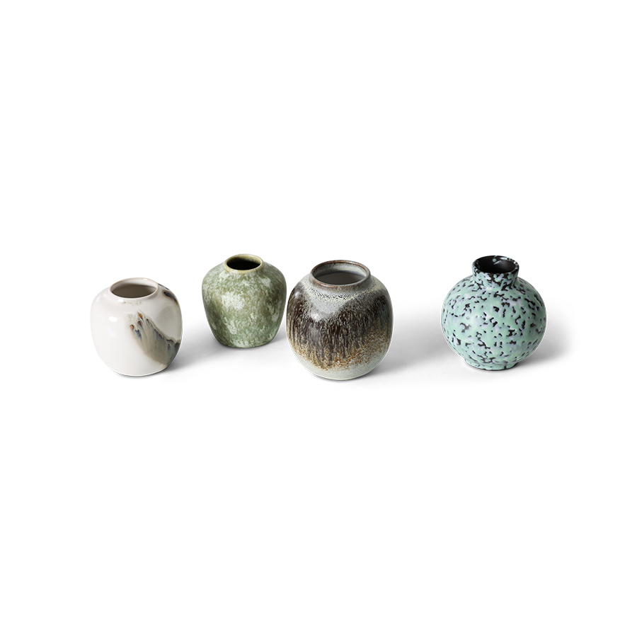 HK Living – 70s ceramics Små Vaser Canyon 4-pack