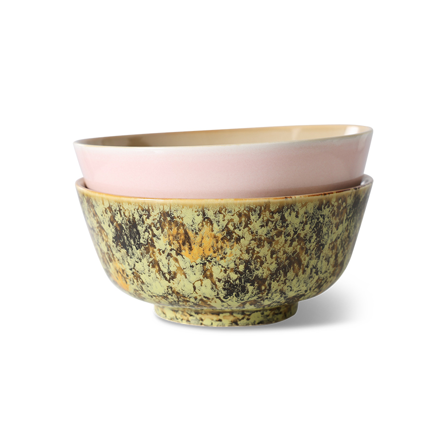 HK Living – 70s ceramics Ramen Bowl Acend 2-pack