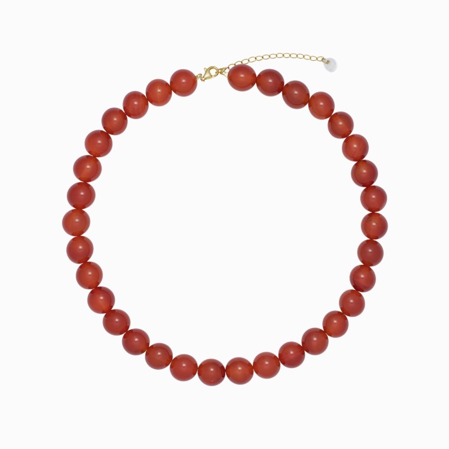 Soï - Halsband Faro, Red Jade 12mm