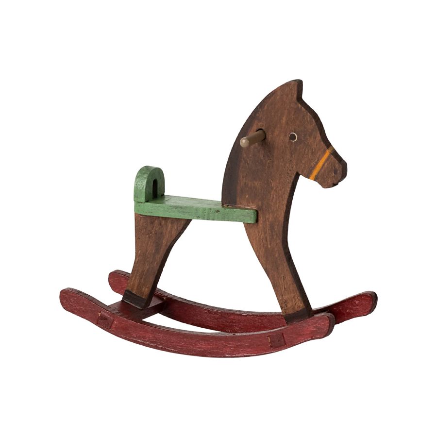 Maileg - Rocking horse, Mouse - Dark brown