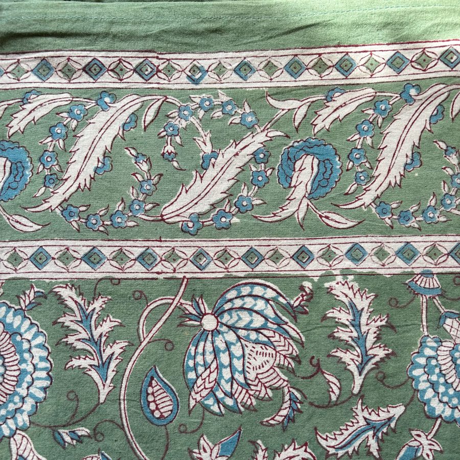 a HILL - Tablecloth Block Print, Ivy Green 145x220 cm